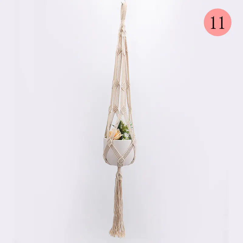 DIY Nordic Style Woven Cotton Rope Hanging Basket