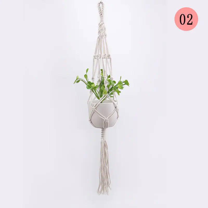 DIY Nordic Style Woven Cotton Rope Hanging Basket