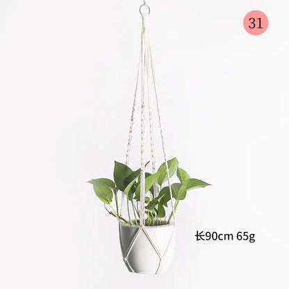 DIY Nordic Style Woven Cotton Rope Hanging Basket
