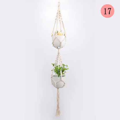DIY Nordic Style Woven Cotton Rope Hanging Basket