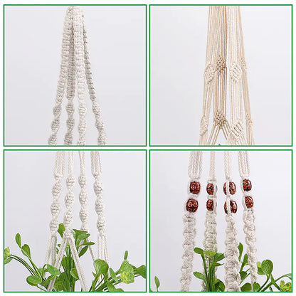 DIY Nordic Style Woven Cotton Rope Hanging Basket