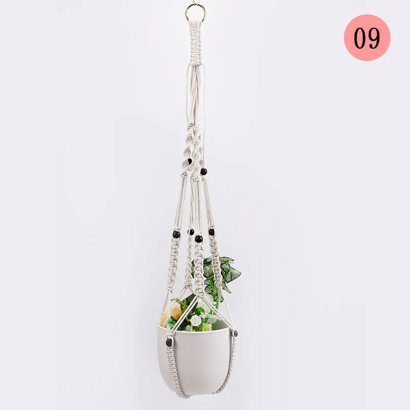 DIY Nordic Style Woven Cotton Rope Hanging Basket