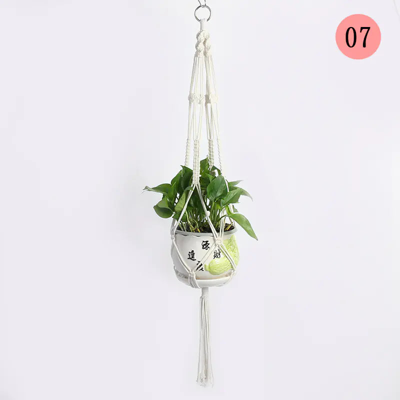 DIY Nordic Style Woven Cotton Rope Hanging Basket