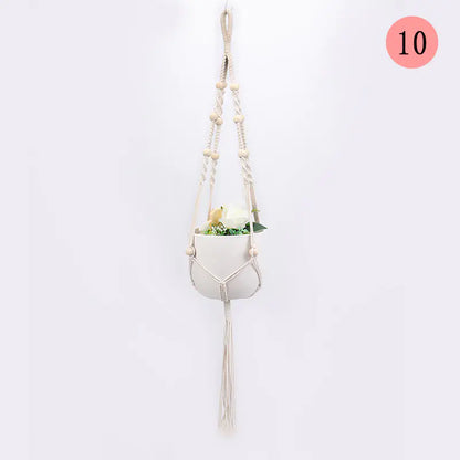DIY Nordic Style Woven Cotton Rope Hanging Basket