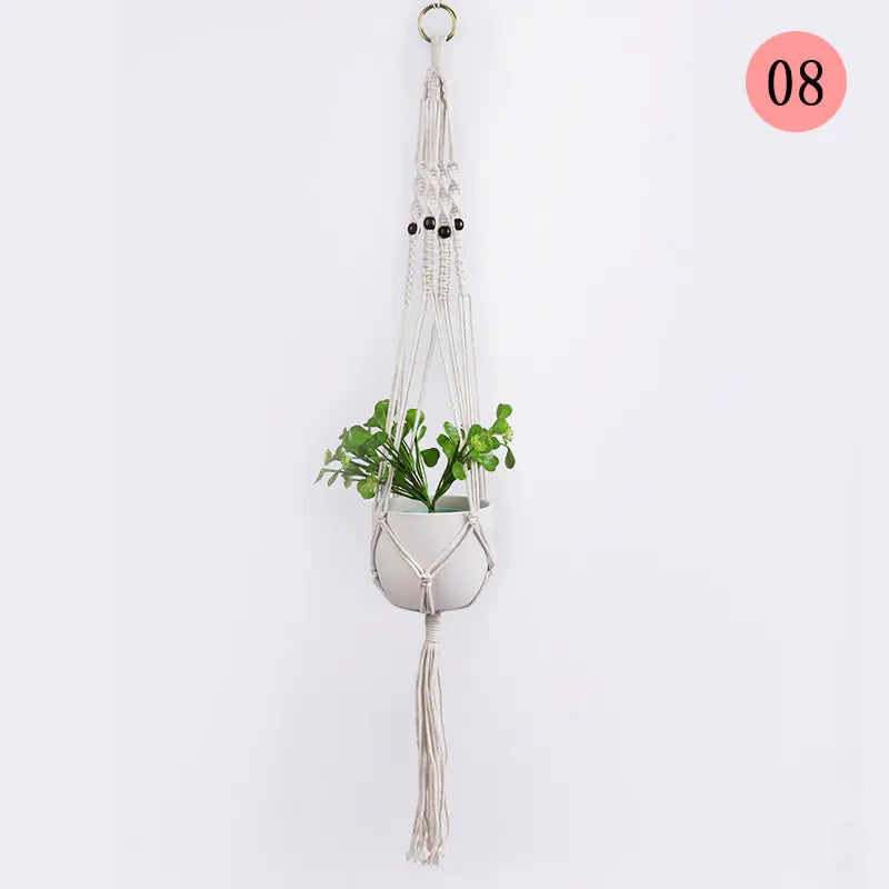 DIY Nordic Style Woven Cotton Rope Hanging Basket