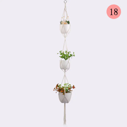 DIY Nordic Style Woven Cotton Rope Hanging Basket