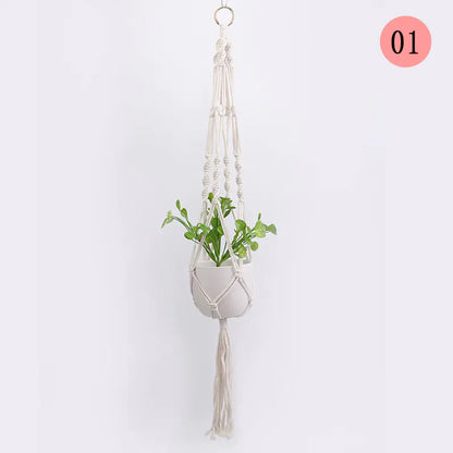 DIY Nordic Style Woven Cotton Rope Hanging Basket