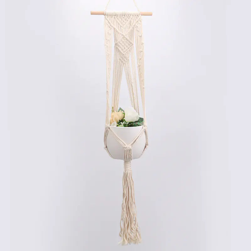 DIY Nordic Style Woven Cotton Rope Hanging Basket