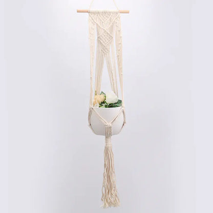 DIY Nordic Style Woven Cotton Rope Hanging Basket