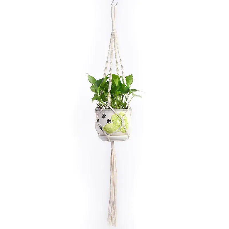 DIY Nordic Style Woven Cotton Rope Hanging Basket
