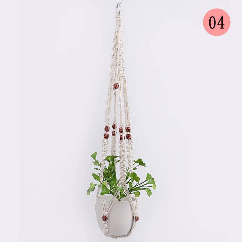 DIY Nordic Style Woven Cotton Rope Hanging Basket