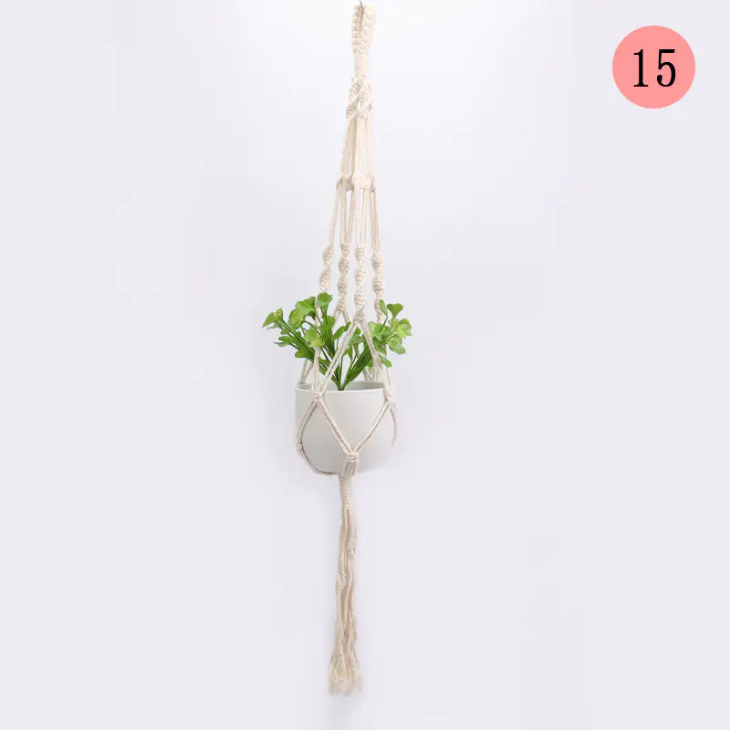 DIY Nordic Style Woven Cotton Rope Hanging Basket