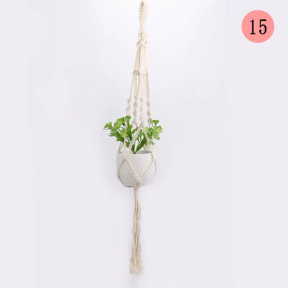 DIY Nordic Style Woven Cotton Rope Hanging Basket
