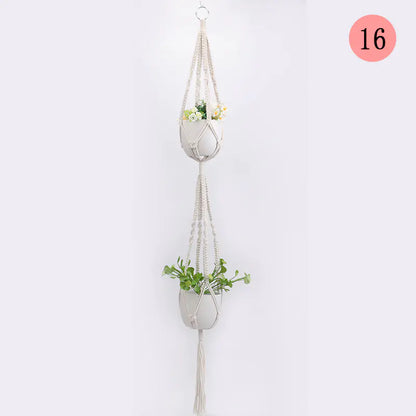 DIY Nordic Style Woven Cotton Rope Hanging Basket