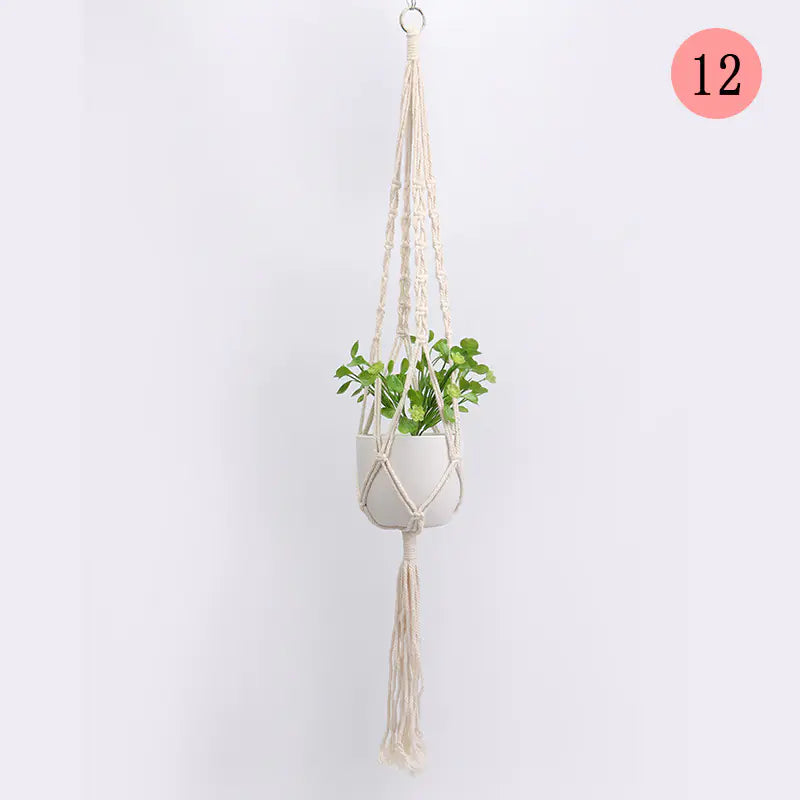 DIY Nordic Style Woven Cotton Rope Hanging Basket
