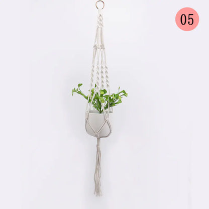 DIY Nordic Style Woven Cotton Rope Hanging Basket