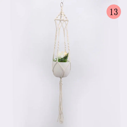 DIY Nordic Style Woven Cotton Rope Hanging Basket