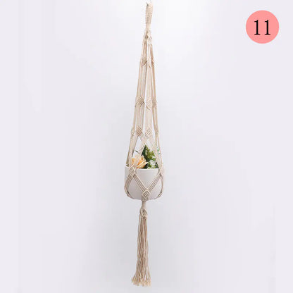 DIY Nordic Style Woven Cotton Rope Hanging Basket