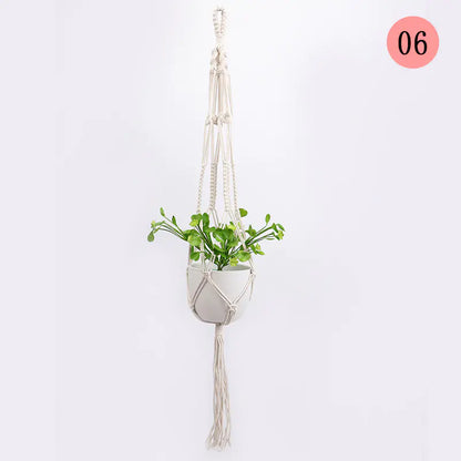 DIY Nordic Style Woven Cotton Rope Hanging Basket