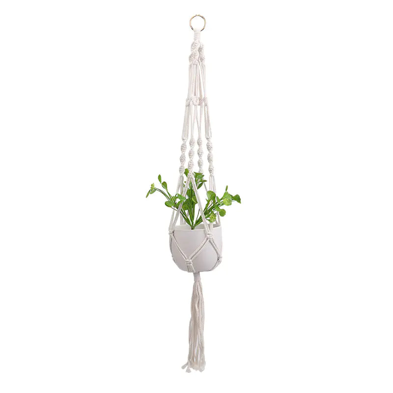 DIY Nordic Style Woven Cotton Rope Hanging Basket